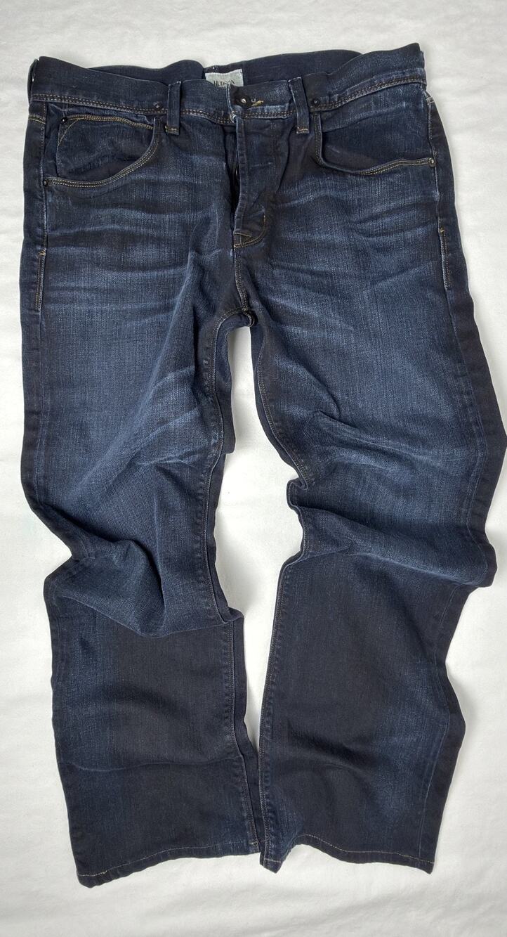 Hudson Clifton Jeans Mens 33 Bootcut Button Fly Dark Wash Denim